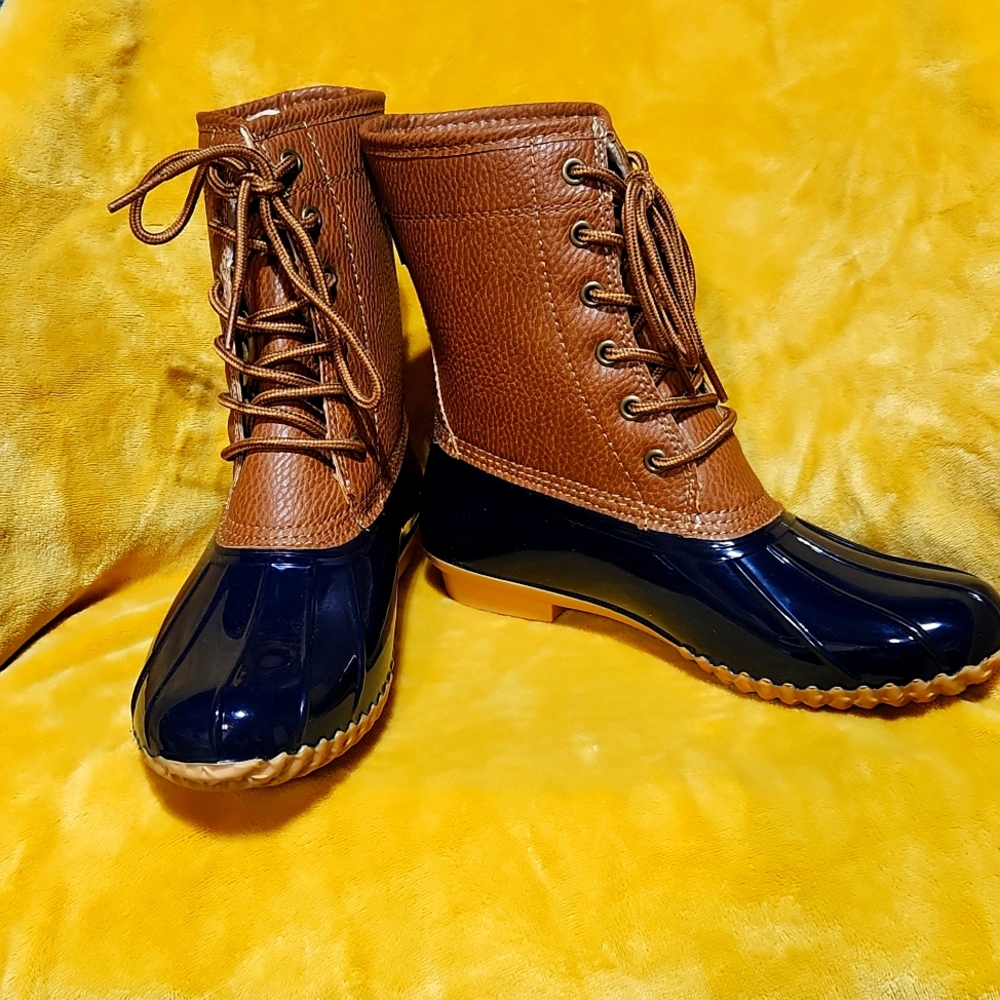 JBU Womens Brown Water Resistant Maplewood lined Rainboots